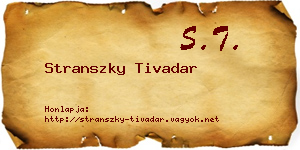 Stranszky Tivadar névjegykártya