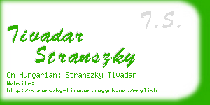 tivadar stranszky business card